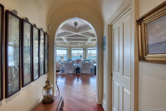 a view of living room and dining room