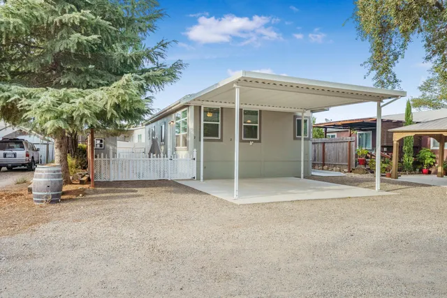 a view of a house with a garage