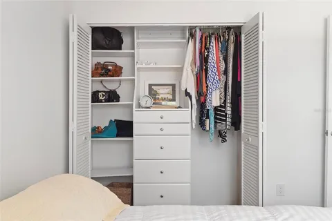 a view of a closet and storage