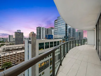 a view of city from balcony