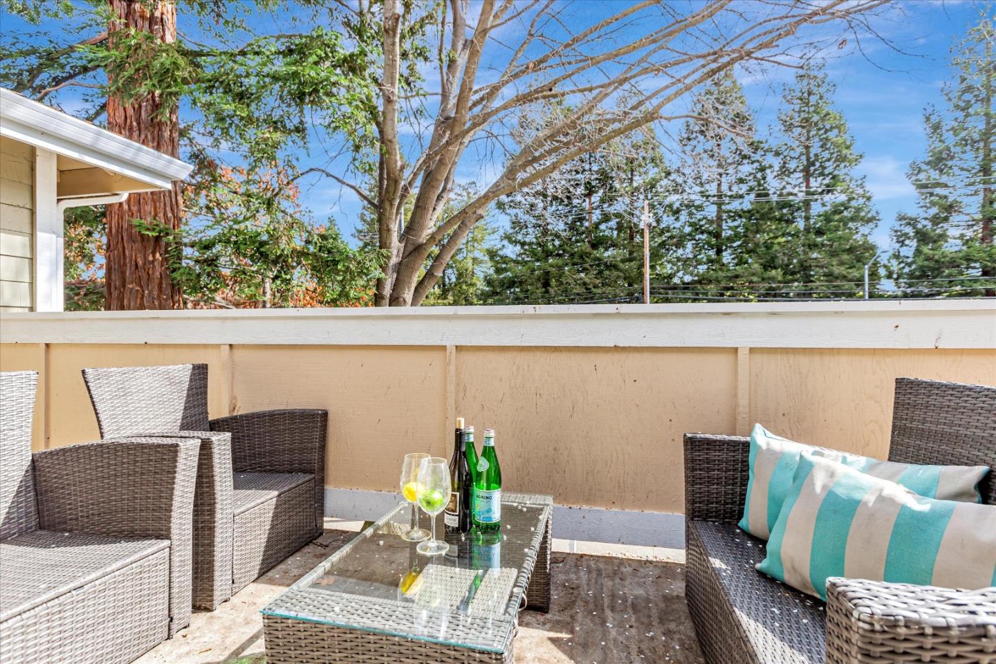 2575 Oak Road, Unit B Walnut Creek, CA 94597 - Photo 15 of 20 a view of balcony with two chairs and a potted plant
