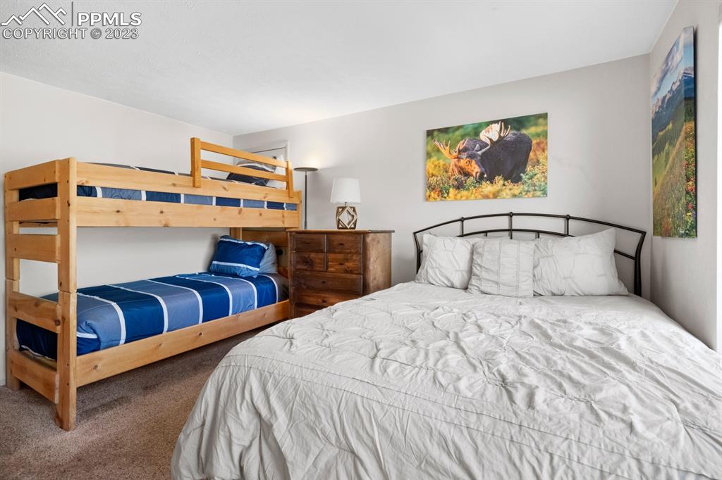 651 Gothic Road, Unit 301 Crested Butte, CO 81225 - Photo 21 of 24 a bedroom with bed and cupboard