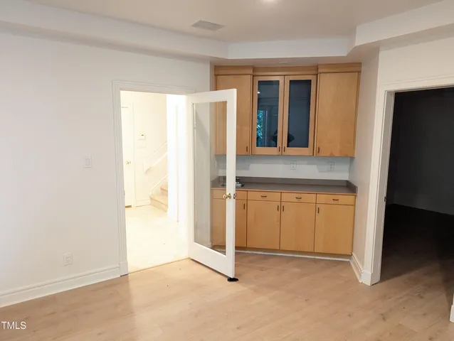 an empty room with closet