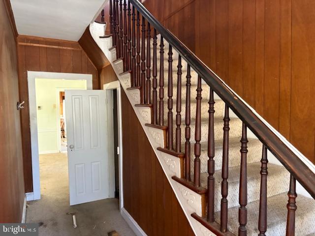 301 Central Avenue Ridgely, MD 21660 - Photo 11 of 20 a view of staircase with railing and white walls