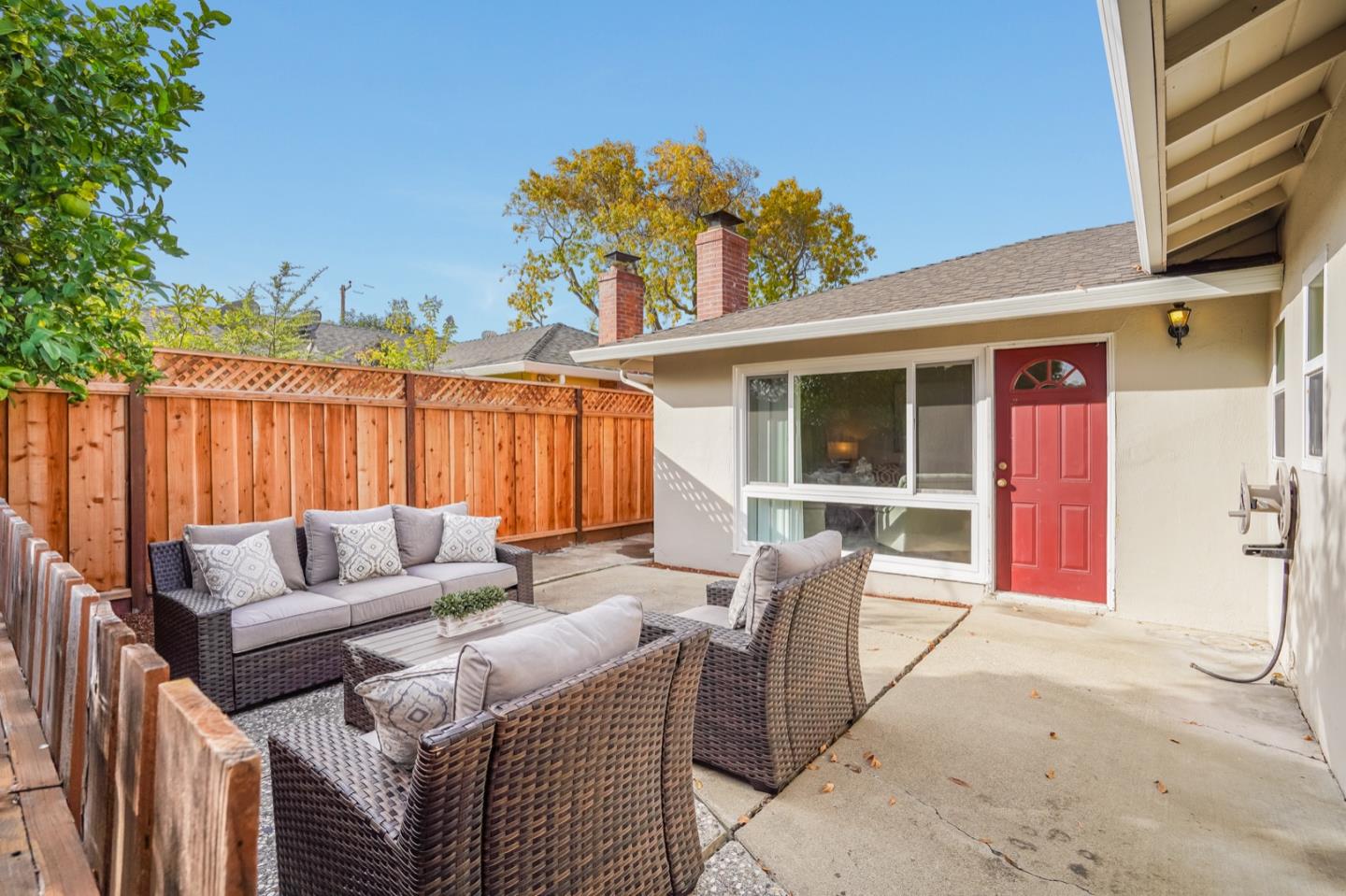 2101 Briarwood Drive Santa Clara, CA 95051 - Photo 28 of 41 a view of a patio with couches chairs and potted plants