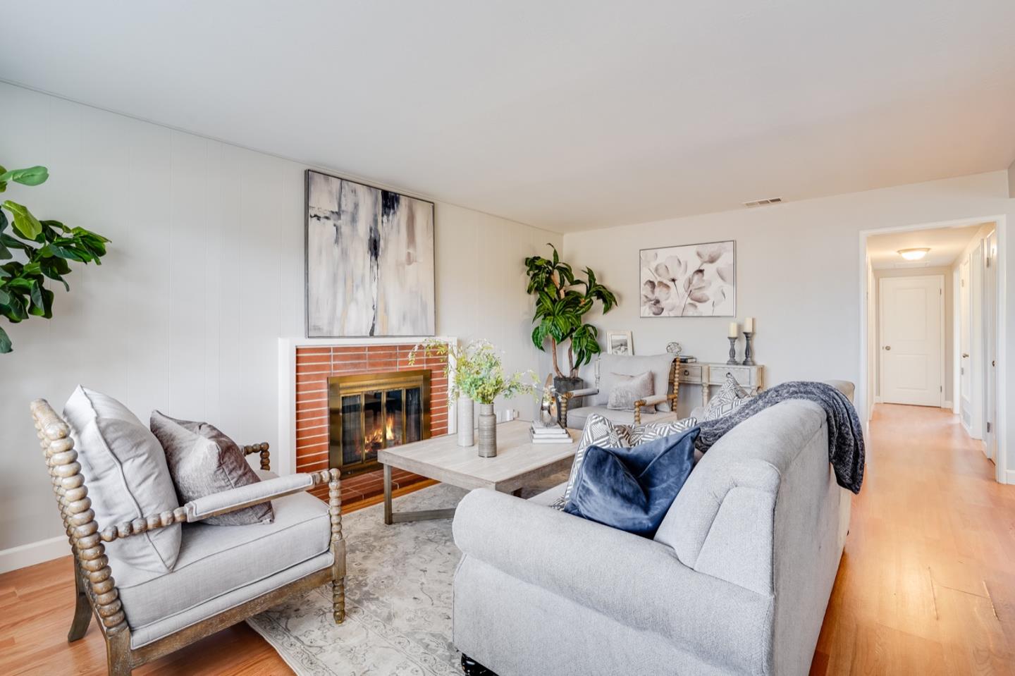 2101 Briarwood Drive Santa Clara, CA 95051 - Photo 4 of 41 a living room with furniture and a fireplace