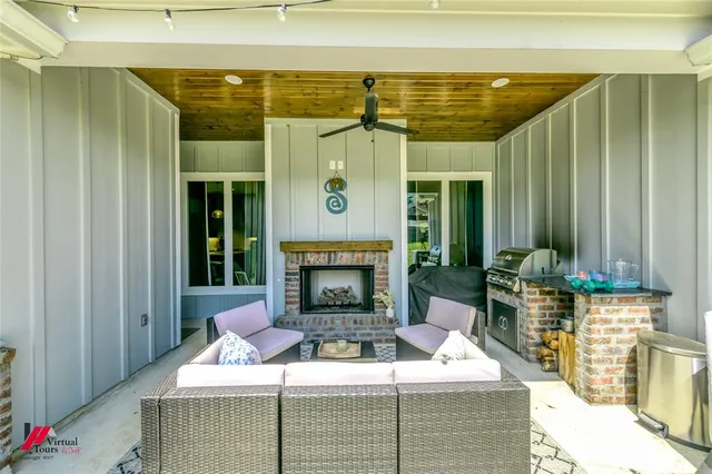 a living room with furniture