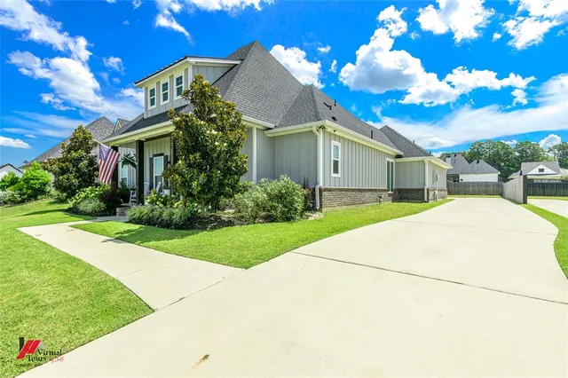 a house view with a garden space