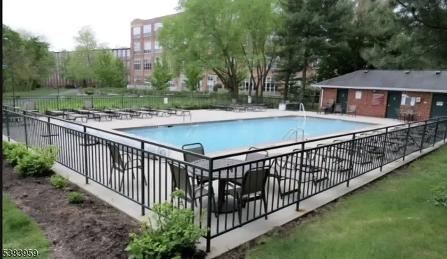 a view of a deck with a yard