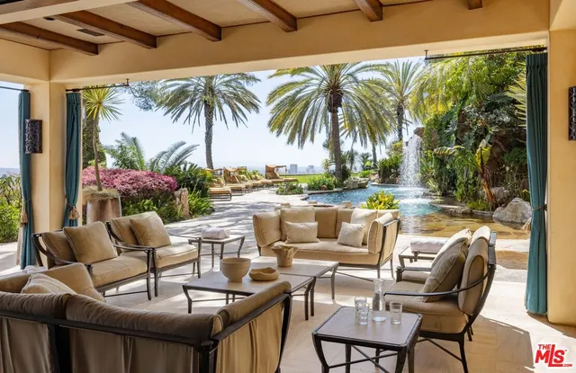a dining room with furniture and outdoor view