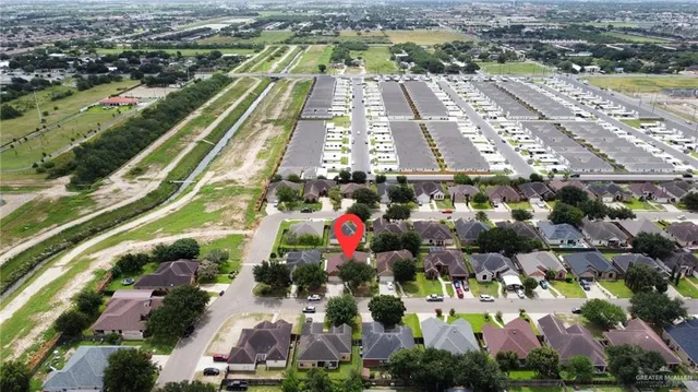 an aerial view of multiple house