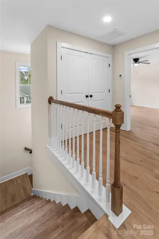 a view of entryway with wooden floor