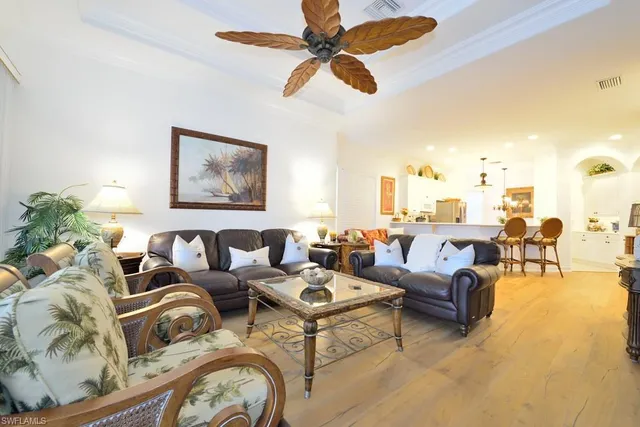 a living room with furniture