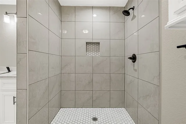a bathroom with a shower