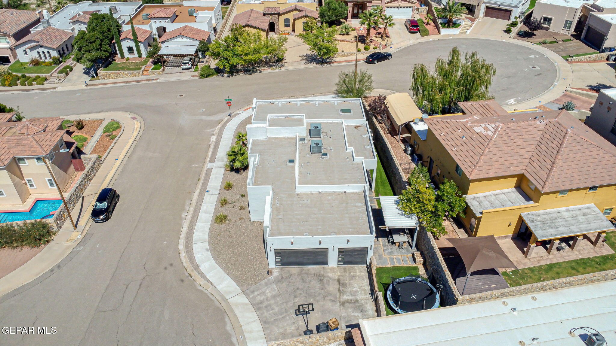 5812 Sundale Road El Paso, TX 79912 - Photo 7 of 47 an aerial view of a house with a swimming pool