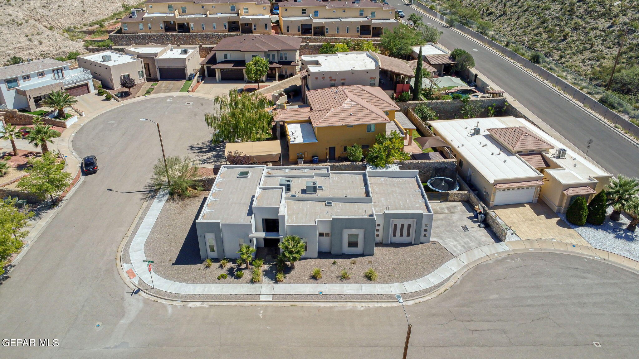 5812 Sundale Road El Paso, TX 79912 - Photo 8 of 47 an aerial view of a house with swimming pool