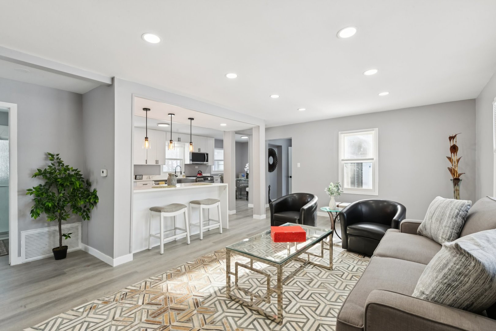 4N327 7th Avenue Addison, IL 60101 - Photo 7 of 49 a living room with furniture and a potted plant
