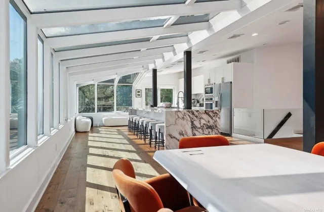 a living room with furniture