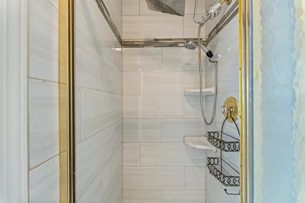 a bathroom with a shower