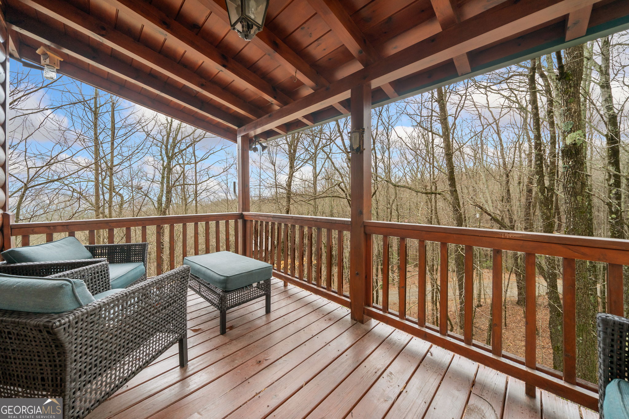 541 Little Bushy Head Road, Unit 271 Blue Ridge, GA 30513 - Photo 31 of 43 a view of balcony with wooden floor