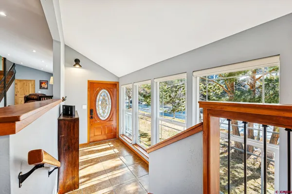 a bathroom with a bathtub