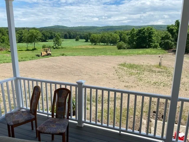 a view of a two chair in the deck