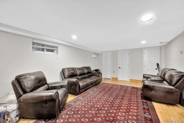 a living room with furniture and a couch