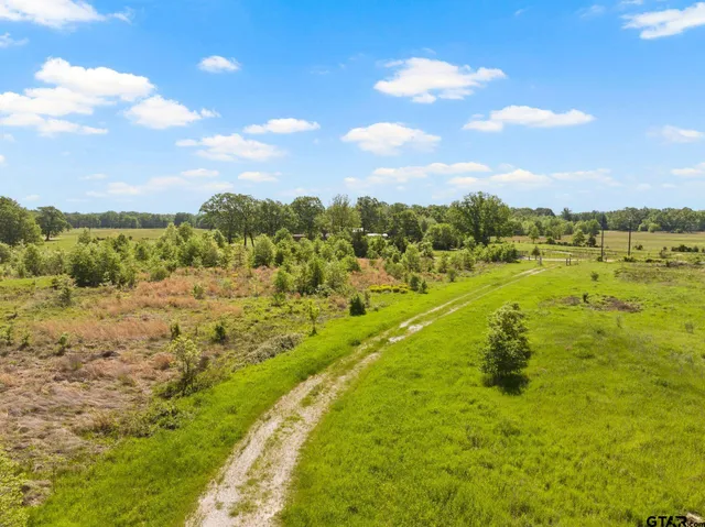 a view of a lake with houses in the back