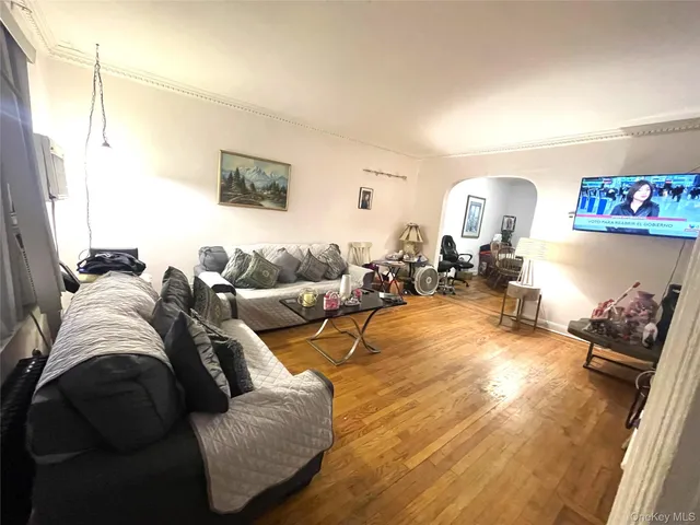 a living room with furniture and a couch