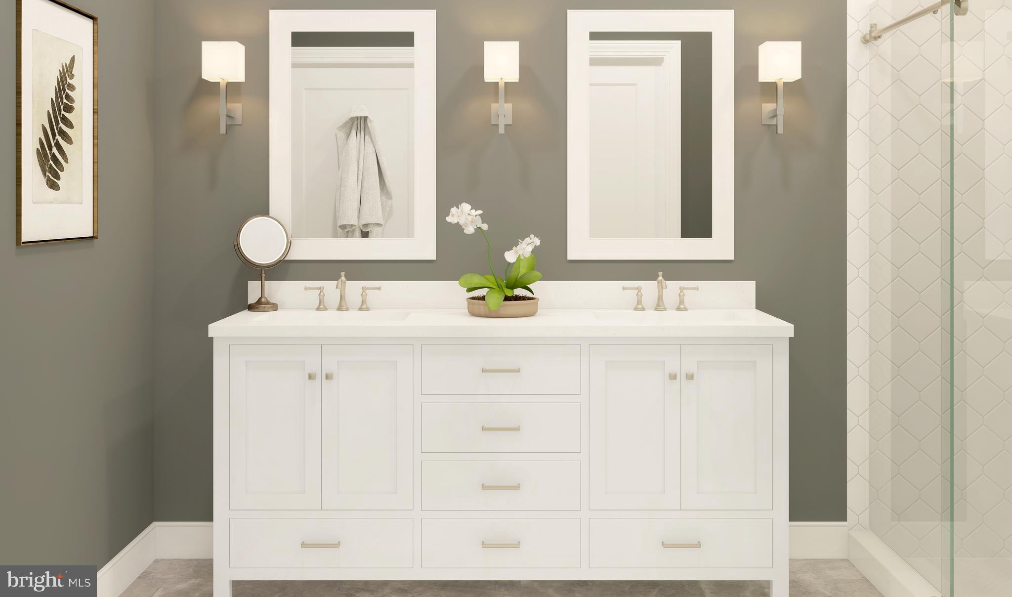 1402 Justin Drive, Unit 1403 West Windsor, NJ 08550 - Photo 11 of 15 a bathroom with a sink and a mirror