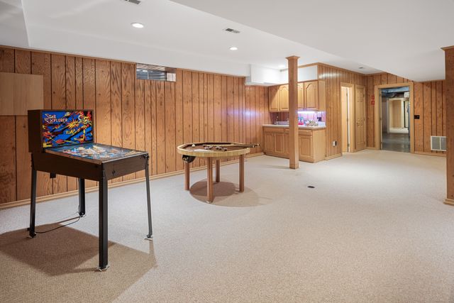 a room with furniture and a table