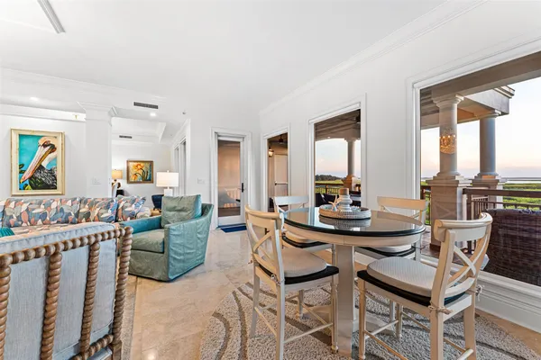 a view of a dining room and livingroom