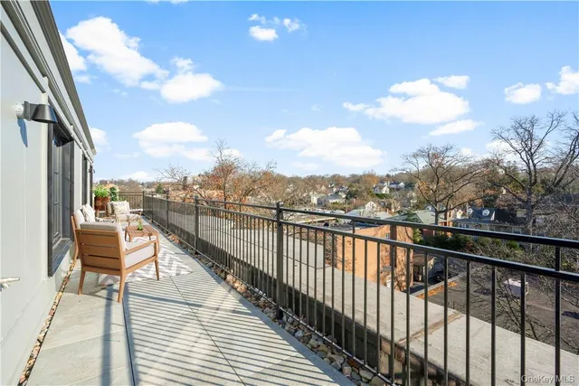 a view of a city from a balcony