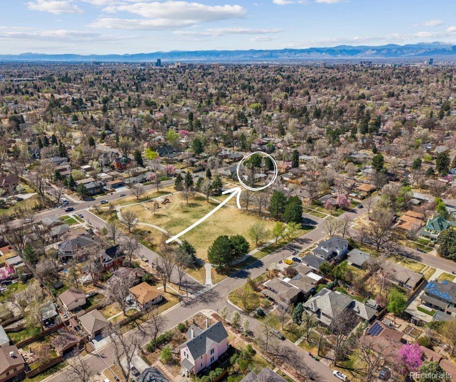 815 Oneida Street Denver, CO 80220 - Photo 3 of 39 an aerial view of a residential houses with outdoor space