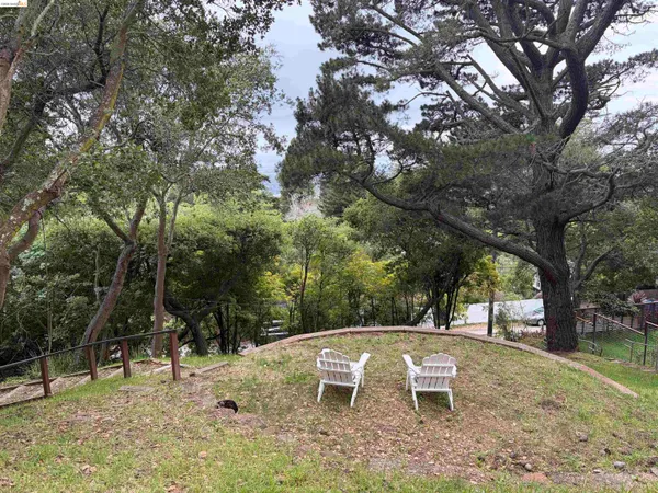 a view of a yard with patio