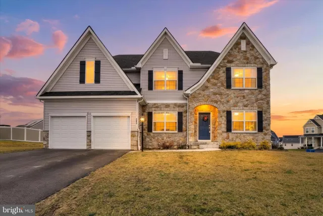 a front view of residential houses