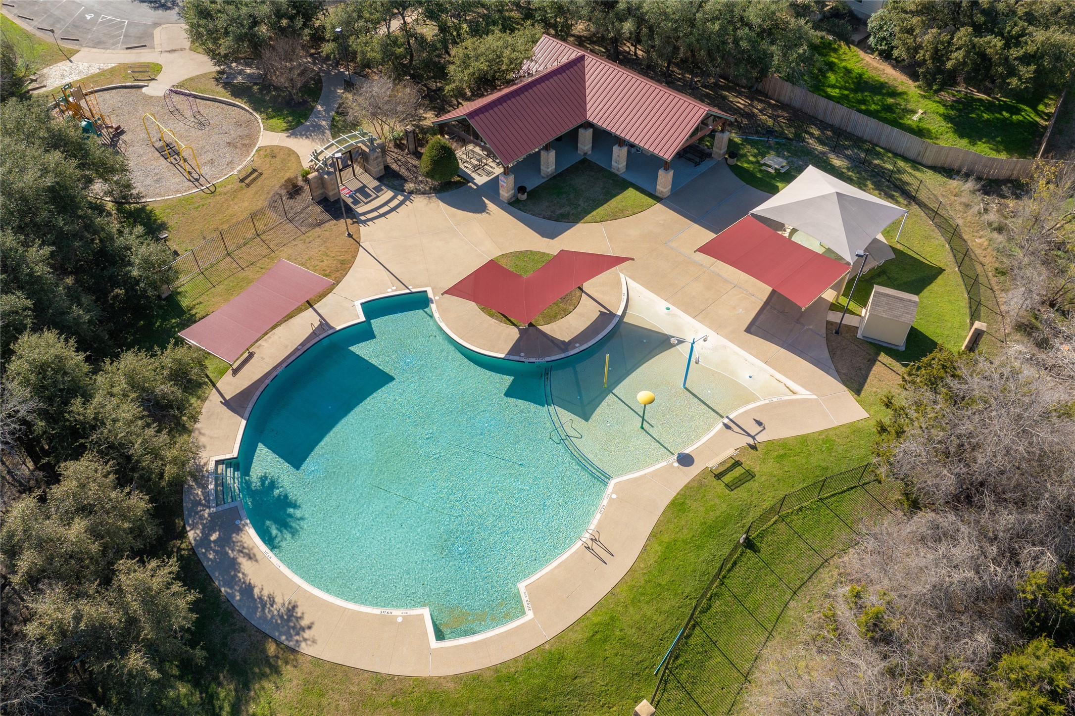 416 Sierra Mar Loop Leander, TX 78641 - Photo 32 of 38 Drone / aerial view of a pool area