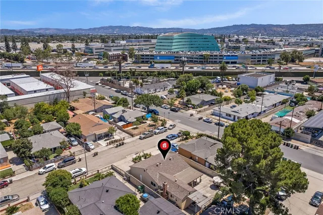 an aerial view of a city