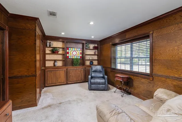 a living room with furniture