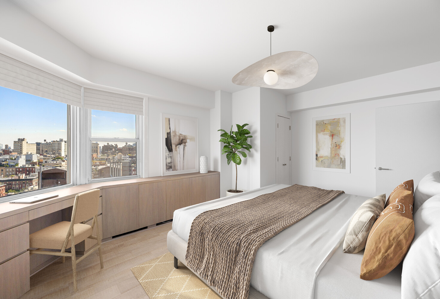 2 Charlton Street, Unit PH16F Manhattan, NY 10014 - Photo 12 of 20 a bedroom with a large bed and a window