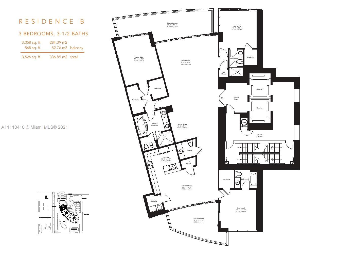 400 Alton Road, Unit 2003 Miami Beach, FL 33139 - Photo 38 of 38 a picture of floor plan