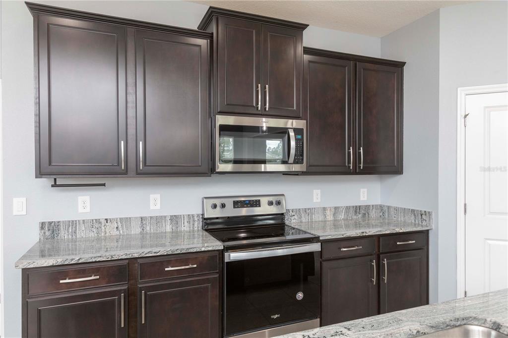 13483 Golden Lime Ave Spring Hill Spring Hill, FL 34609 - Photo 21 of 92 a kitchen with granite countertop wood cabinets and stainless steel appliances