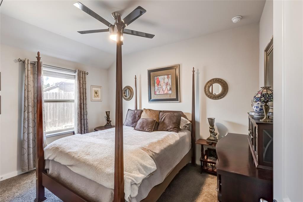 231 Windswept Way Kyle, TX 78640 - Photo 19 of 33 a bedroom with a bed and a large mirror