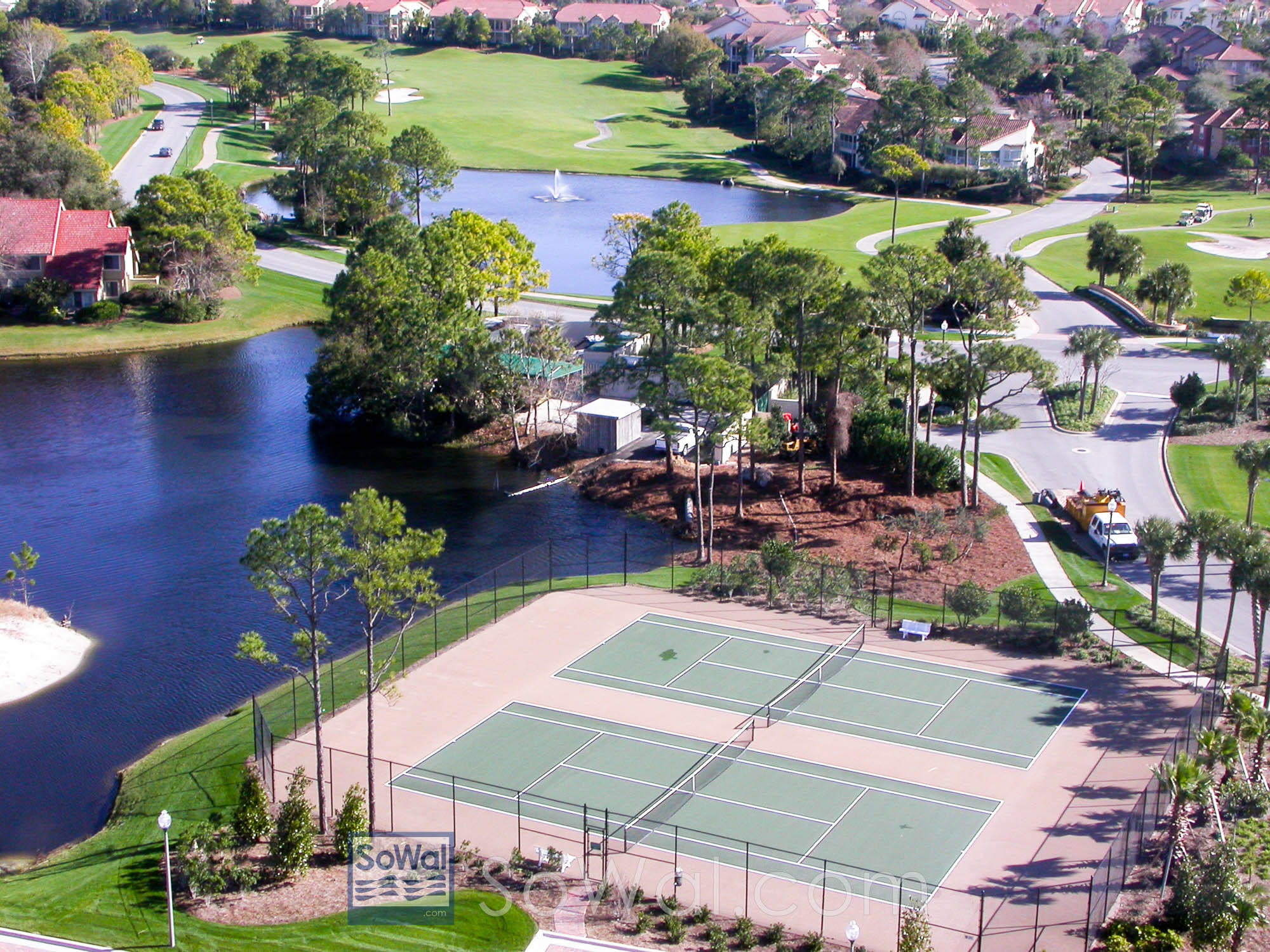 2956 Pine Valley Road Miramar Beach, FL 32550 - Photo 57 of 69 an aerial view of a house with a garden and lake view