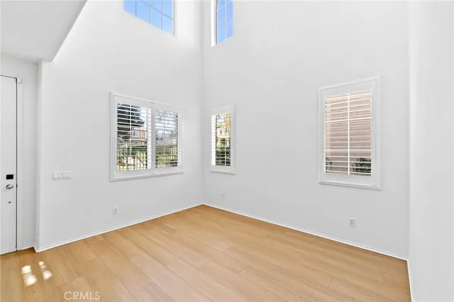 an empty room with windows