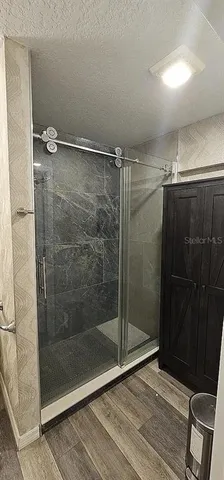 a bathroom with a shower