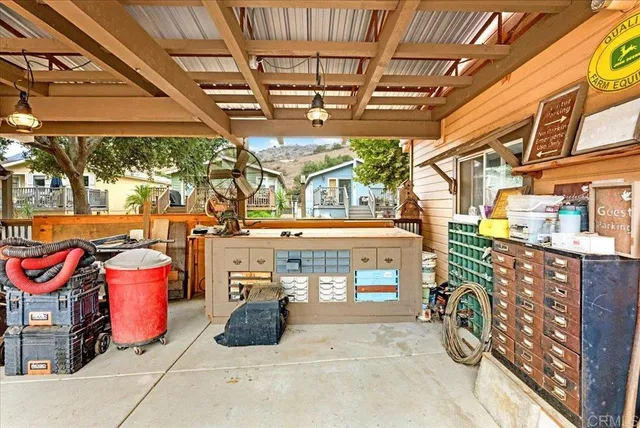 a view of a car park in front of house