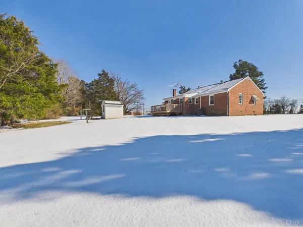 a view of a backyard of a house