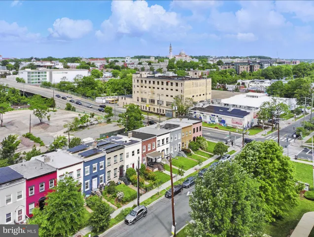 an aerial view of a city