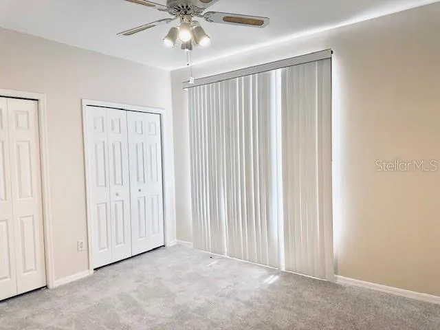 an empty room with closet